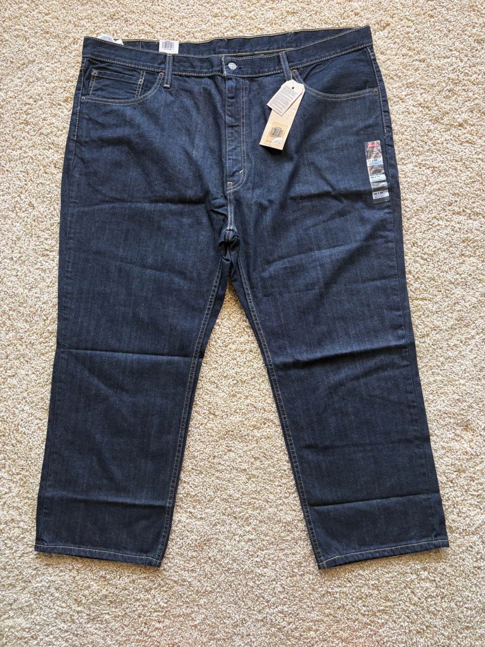 NWT Levi’s 559 Relaxed Straight Jeans 46x28 Big & Tall Dark Wash Stretch